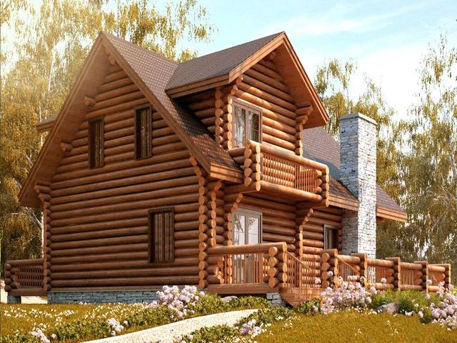 Дом из бревна в Москве - купить дом из оцилиндрованного бревна под ключ в СПБ
